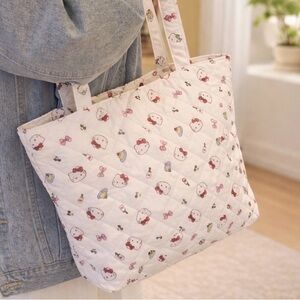 Hello Kitty Patterned White and Pink Tote Bag